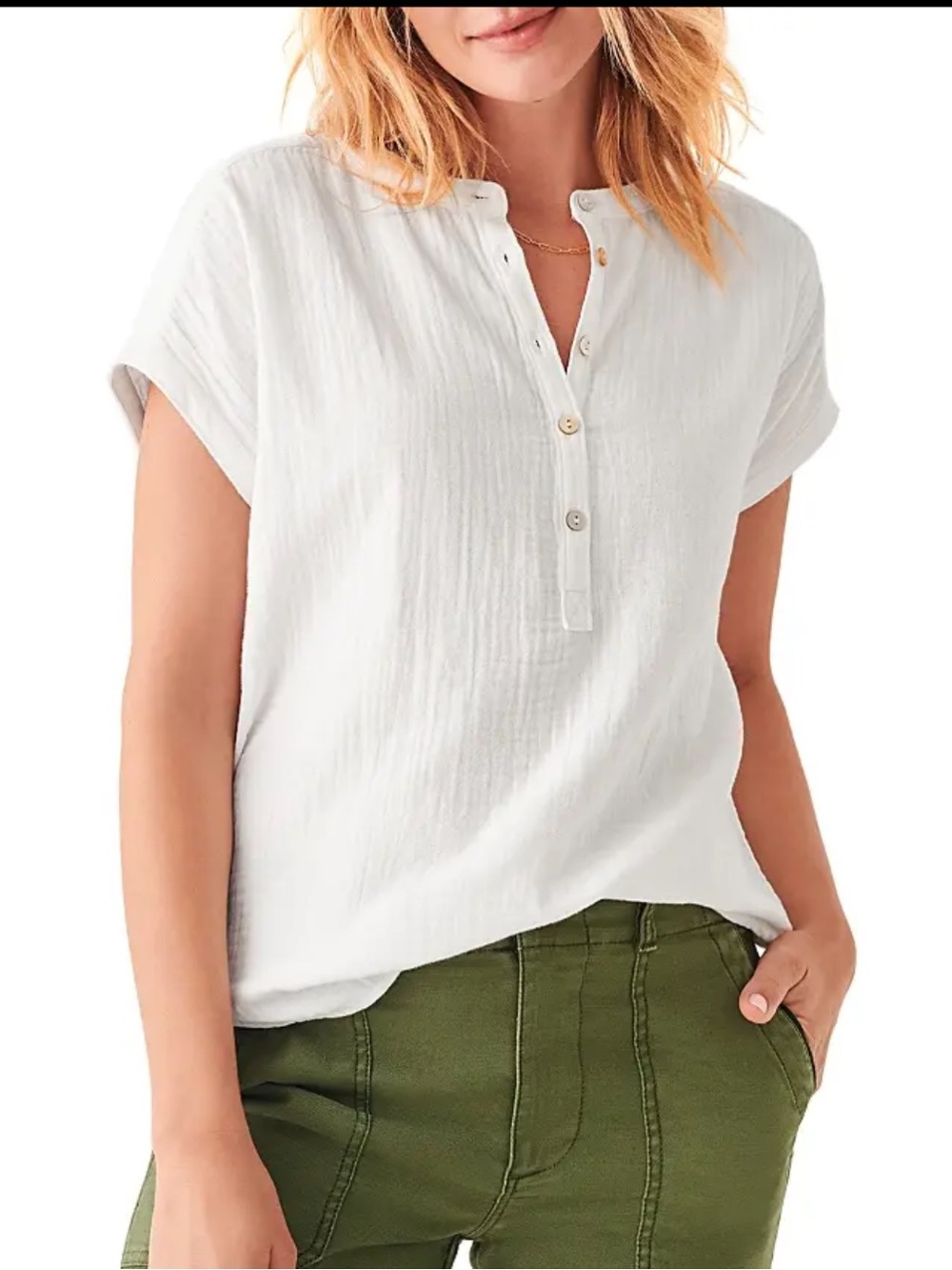 Faherty Dream Cotton Gauze Desmond Top